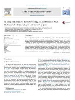 An Integrated Model for Dune Morphology and Sand Fluxes on Mars