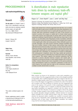 Is Diversification in Male Reproductive Traits Driven by Evolutionary Trade