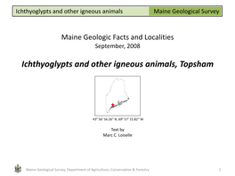 Ichthyoglypts and Other Igneous Animals, Topsham