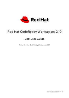 Red Hat Codeready Workspaces 2.10 End-User Guide