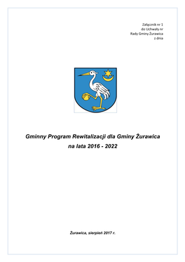 Gminny Program Rewitalizacji Dla Gminy Żurawica Na Lata 2016