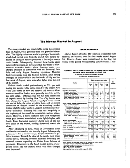 The Money Market in August 1964