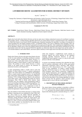 A Hybrid Heuristic Algorithm for School District Division