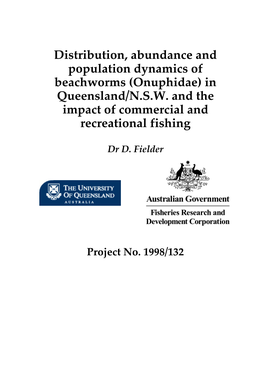 Distribution, Abundance and Population Dynamics of Beachworms (Onuphidae) in Queensland/N.S.W