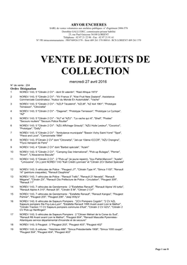 Vente De Jouets De Collection