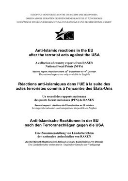 Anti-Islamic Reactions in the EU After the Terrorist Acts Against the USA