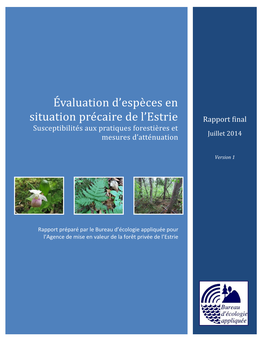 Rapport-Plantes Rares Forestières Estrie
