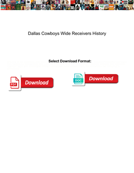 Dallas Cowboys Wide Receivers History