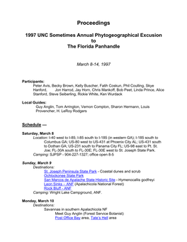 1997 Phytogeographical Excursion