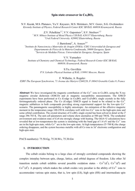 Spin State Crossover in Co3bo5