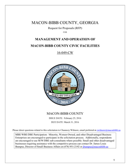 BIBB COUNTY, GEORGIA Request for Proposals (RFP) FOR