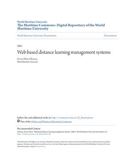 Web Based Distance Learning Management Systems Kevin Okon Okonna World Maritime University