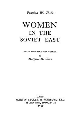 Women in the Soviet East