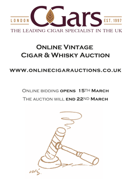 Online Vintage Cigar & Whisky Auction