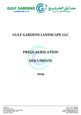 Gulf Gardens Landscape Llc Prequalification