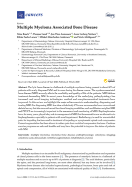 Multiple Myeloma Associated Bone Disease