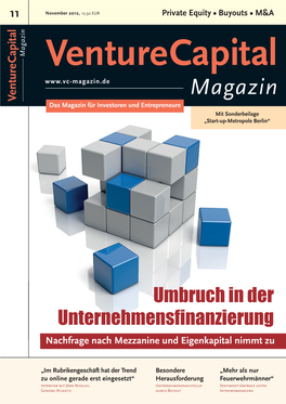 Venturecapital Magazin Venturecapital Das Magazin Für Investoren Und Entrepreneure Mit Sonderbeilage „Start-Up-Metropole Berlin“