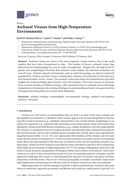 Archaeal Viruses from High-Temperature Environments