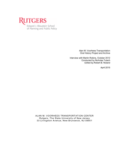 Alan M. Voorhees Transportation Oral History Project and Archive