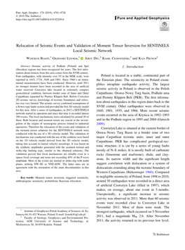 Relocation of Seismic Events and Validation of Moment Tensor Inversion for SENTINELS Local Seismic Network