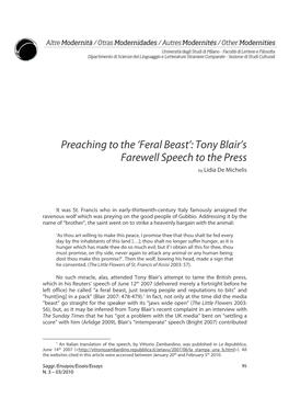 'Feral Beast': Tony Blair's Farewell Speech to the Press