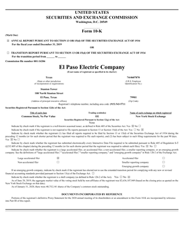 El Paso Electric Company (Exact Name of Registrant As Specified in Its Charter)