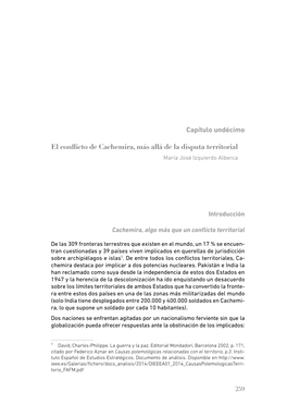 Capítulo Undécimo El Conflicto De Cachemira, Más Allá De La Disputa Territorial