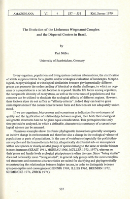 VI the Evolution of the Liolaemus Wiegmanni-Complex