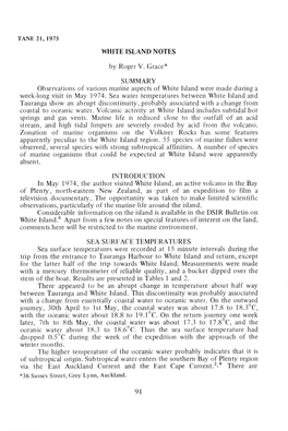 White Island Notes, by Roger V. Grace, P 91-10016 White Island Notes.Pdf