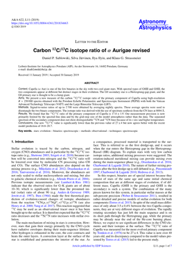 Carbon 12C/13C Isotope Ratio of Α Aurigae Revised Daniel P