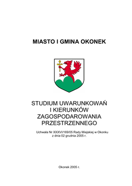 Miasto I Gmina Okonek Studium Uwarunkowań I Kierunków