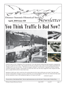 April, 2010 Issue #20 You Think Traffic Is Bad Now?