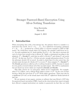 Stronger Password-Based Encryption Using All-Or-Nothing Transforms