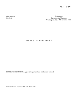 FM 3-50: Smoke Operations