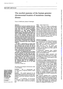 The Morbid Anatomy of the Human Genome: Chromosomal Location of Mutations Causing Disease