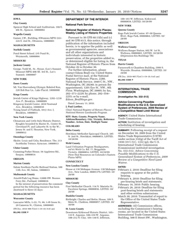 Federal Register/Vol. 75, No. 12/Wednesday, January 20, 2010