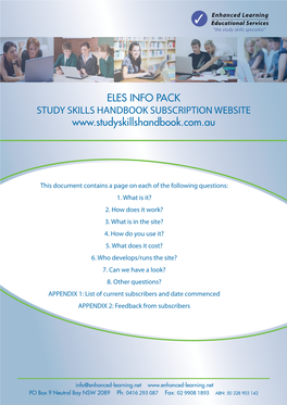 Eles Info Pack Study Skills Handbook Subscription Website