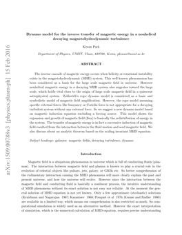 Dynamo Model for the Inverse Transfer of Magnetic Energy in a Nonhelical