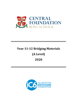 CFBS Year 11-12 Bridging Materials (A Level) 2020