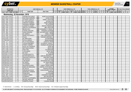 Midweek Basketball Coupon 18/11/2019 09:36 1 / 3