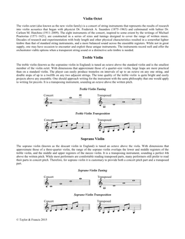 Violin Octet Treble Violin Soprano Violin