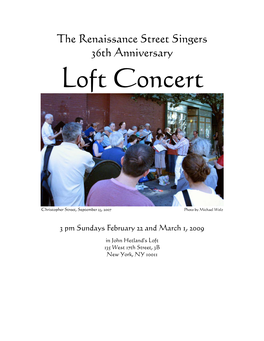 Loft Concert Program