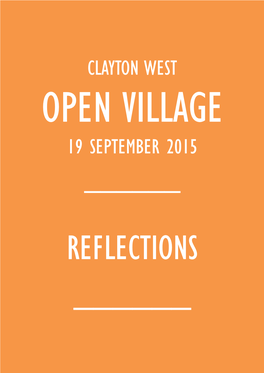 Open Village 19 September 2015 ______