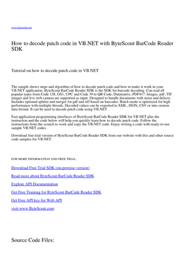 How to Decode Patch Code in VB.NET with Bytescout Barcode Reader SDK