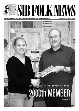 A Warm Welcome to Our 2000Th MEMBER See Page 2