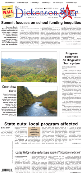 State Cuts: Local Program Affected by JEFF LESTER Potential $1.5 Billion Budg- PAGE 5: Also, Some General Fund Geology Positions at a • Arts