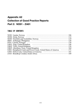 Appendix A2 Collection of Good Practice Reports Part 2: NO01 - ZA01