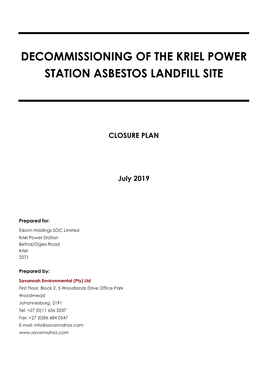 Decommissioning of the Kriel Power Station Asbestos Landfill Site