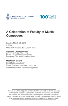 A Celebration of Faculty of Music Composers