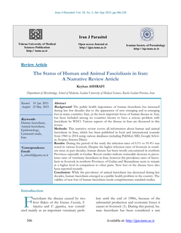 The Status of Human and Animal Fascioliasis in Iran: a Narrative Review Article